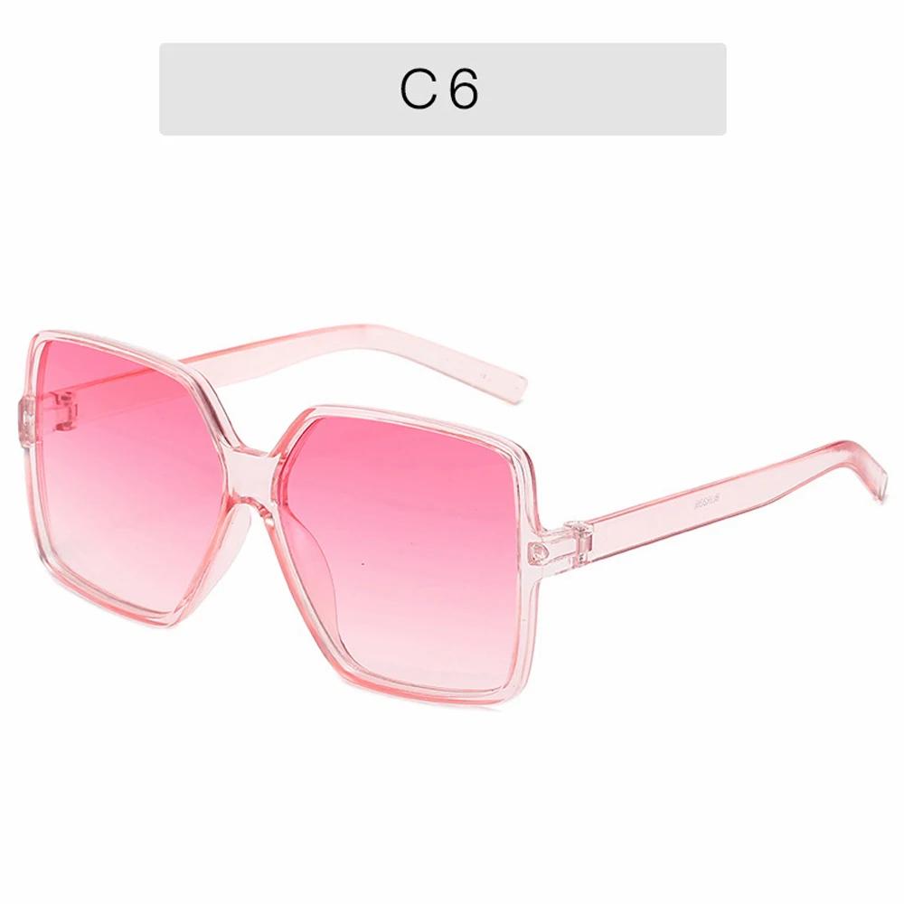 

Square Sunglasses Women Retro Designer Gradient Lens Luxury Big Sun Glasses Female Male As Picture