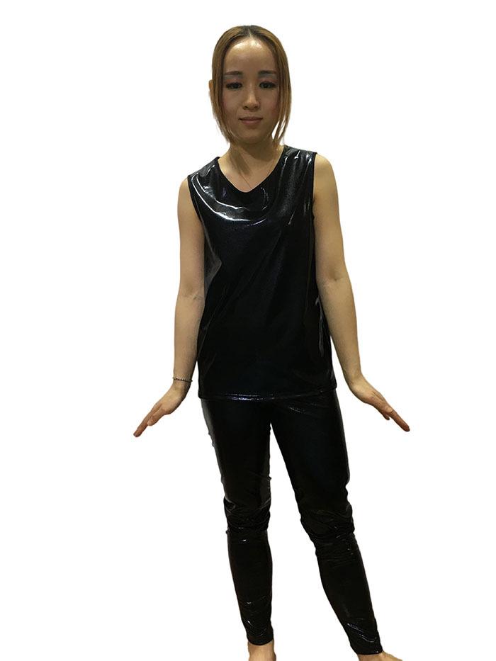 Unisex Shiny Patent Leather Dance Pants for Jazz, Cheer, & Hip Hop