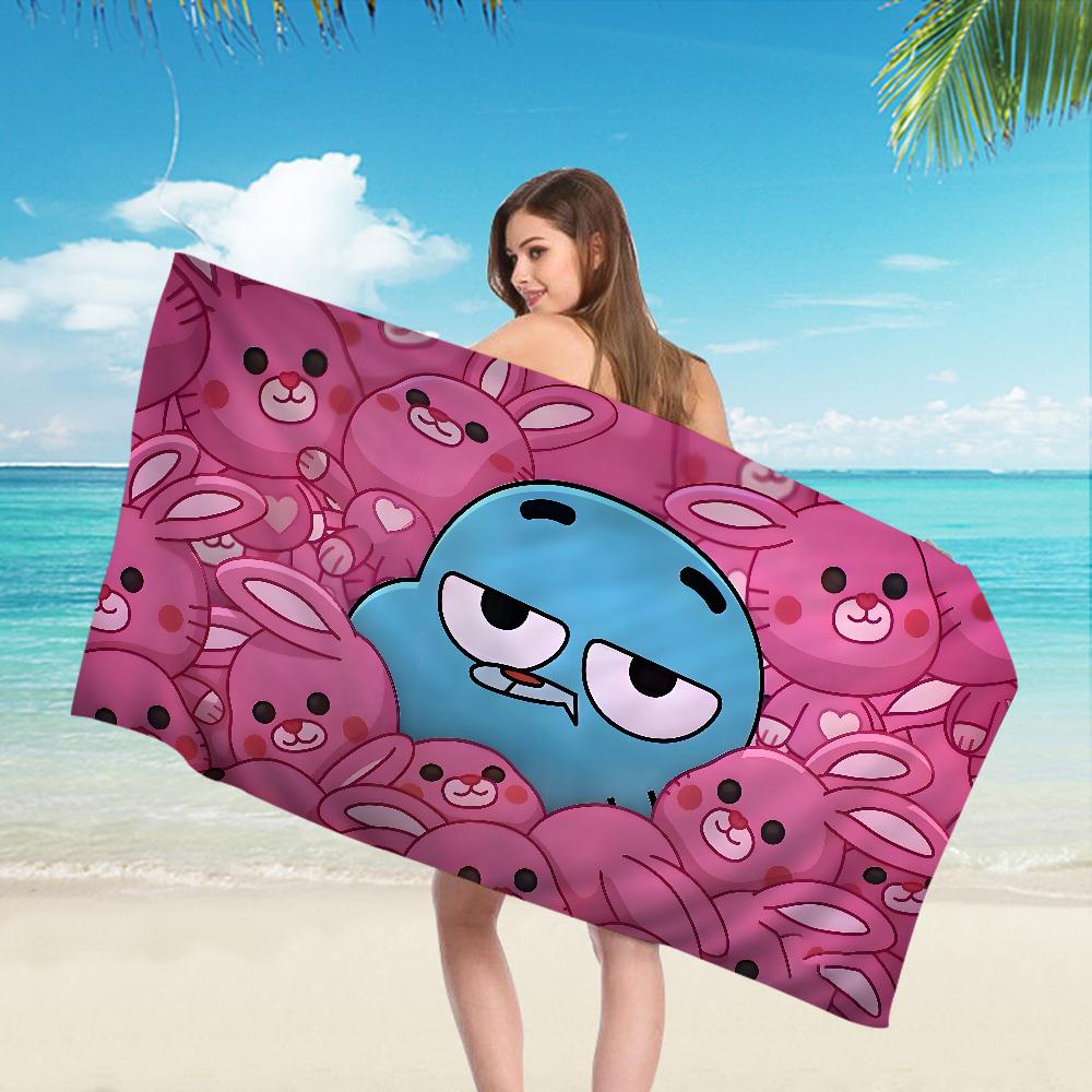 Das A_Erstaunlich Lustige W-Welt G-Gumball Zeichentrick Strandtuch Niedlich Kawaii Zimmerdeko Bad Mädchen Kinder Hand Für Badezimmer Dusche