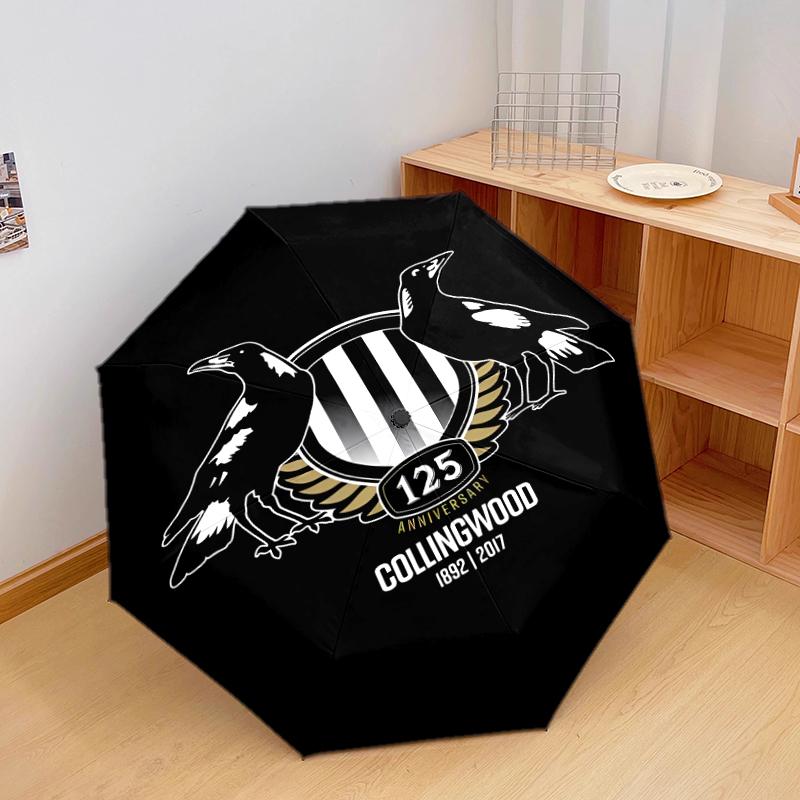 1 Pezzo Ombrello Pieghevole Automatico - Fantasia Collingwood Football Club, Design Portatile e Pieghevole con 8 Stecche, Regali di Natale e Compleanno