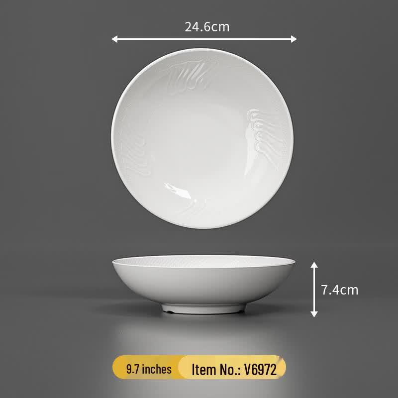 SHALL Melamine Embossed Deep Dinner Plates