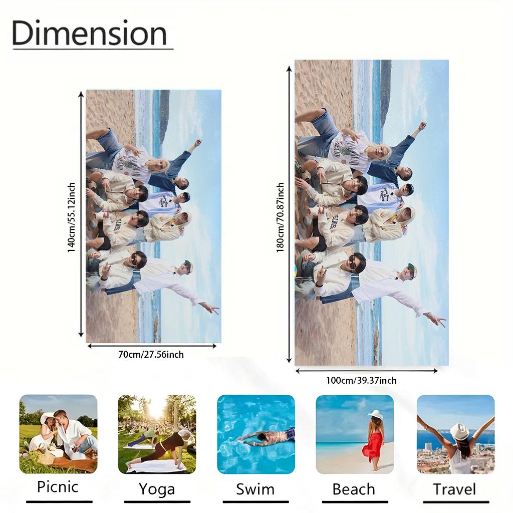 1 Stück S-SKZ Seaside Strandtuch Groß Schnelltrocknendes Handtuch Geeignet für Strand Yoga Pool Fitnessstudio Handtuch Sommergeschenk für Freunde Sandfrei