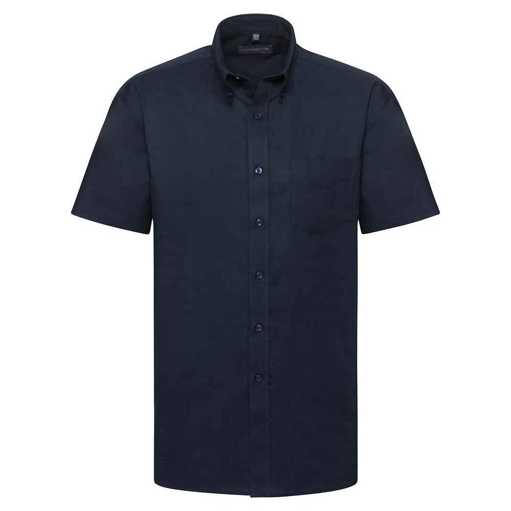Russell Collection Mens Classic Oxford Short-Sleeved Shirt