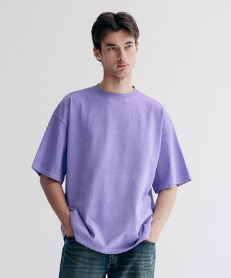 FAKE CAMPER Basic Pigment Short Sleeve T-Shirt [Purple]
