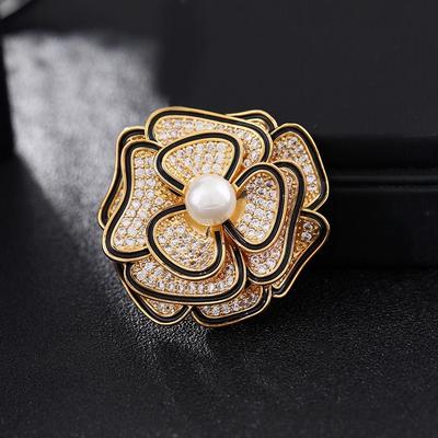 Camellia Brooch, Small Fragrance, Luxury And Exquisite Brooch Design Sense, Niche Autumn And Winter Coat Collar Pin Accessories