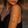 Creative Ocean Style Starfish Crabs Open Bangle for Women Bohemian Metal Upper Arm Cuff Bracelet Summer Beach Party Jewelry Gift