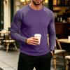 Men's Long Sleeve Color Block T-Shirt Round Neck Casual Basic Top