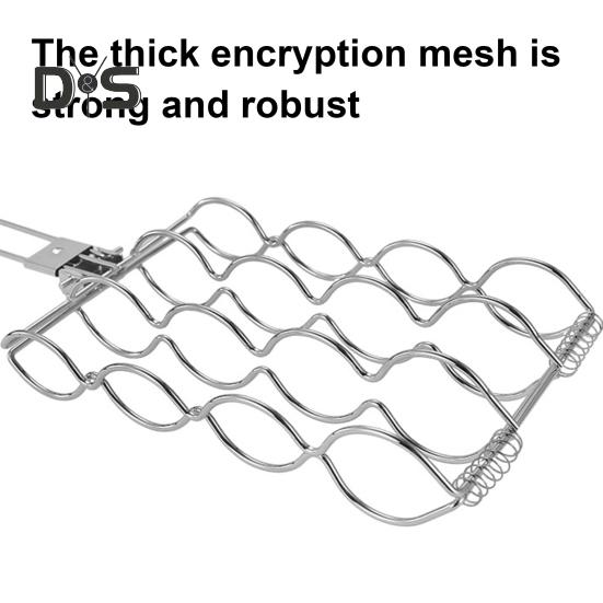 Mais-Grillkorb mit Holzgriff, faltbarer Grillkorb aus Edelstahl, Outdoor-Camping-Grillrost für Fisch, Garnelen, Gemüse