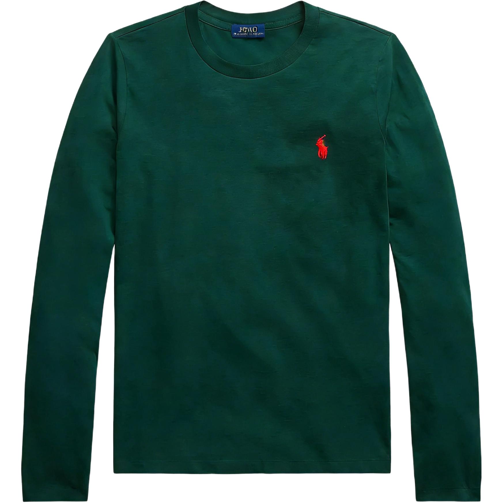 Polo Ralph Lauren Хлопковая футболка с длинным рукавом и круглым вырезом вышитый логотип женский топ 211757946-008 XS 6290₽