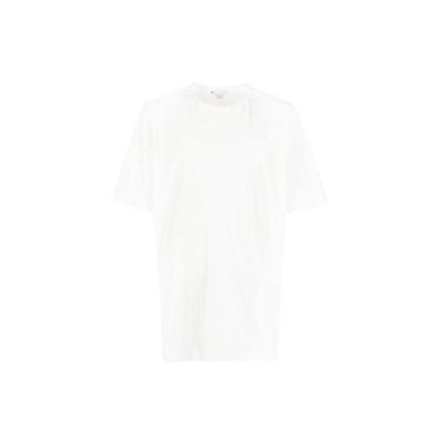 SS22 Logo Print Crew Neck T-Shirt Men Tops White HG8796