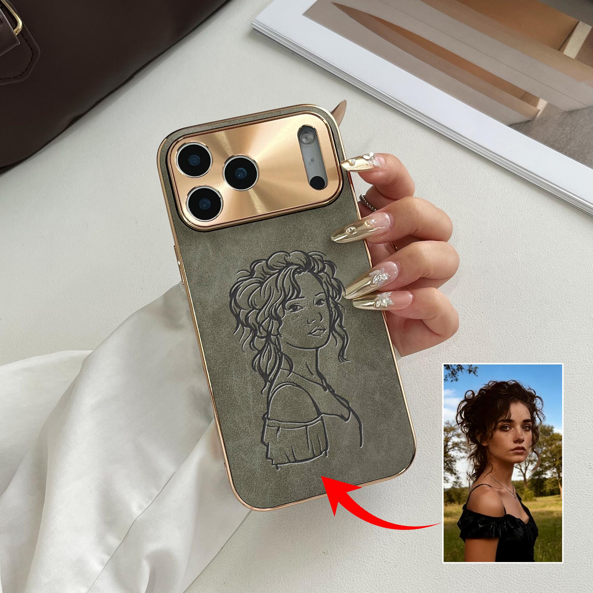 

Personalized Custom Hand Drawn Lines EtcImage Design Plating Phone Case for iPhone 17 16 15 14 13 Pro Max Plus 17 Air For iPhone 17 ProMax