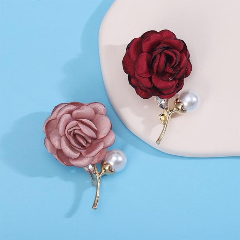 Women 3D Floral Brooch Lapel Pin Ladies Shawl Brooch Pin Clothing Jewelry Accessory for Wedding and Event Outfit