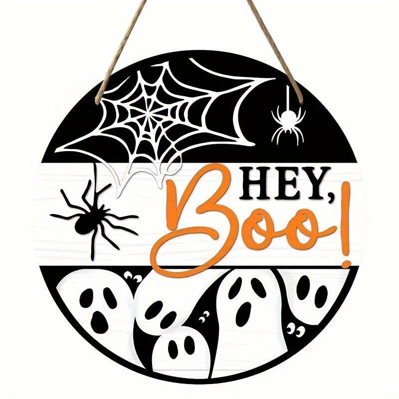 

2d Flat 30*30cm, Halloween Home Decoration, Creative Decoration of Halloween Wooden Circular Logo, for Home, Garden, Restaurant Wall Decor. 30*30cm