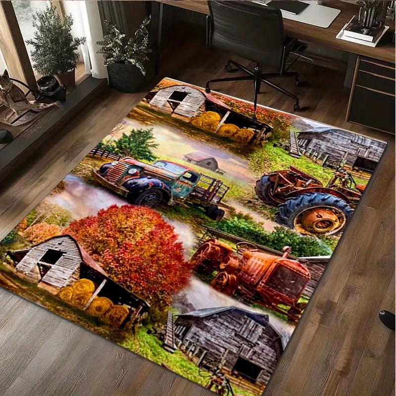 1Pc Truck Field Print Rug - home decoration Carpet For Living Room Bedroom Flooring Computer Chair Area Rug