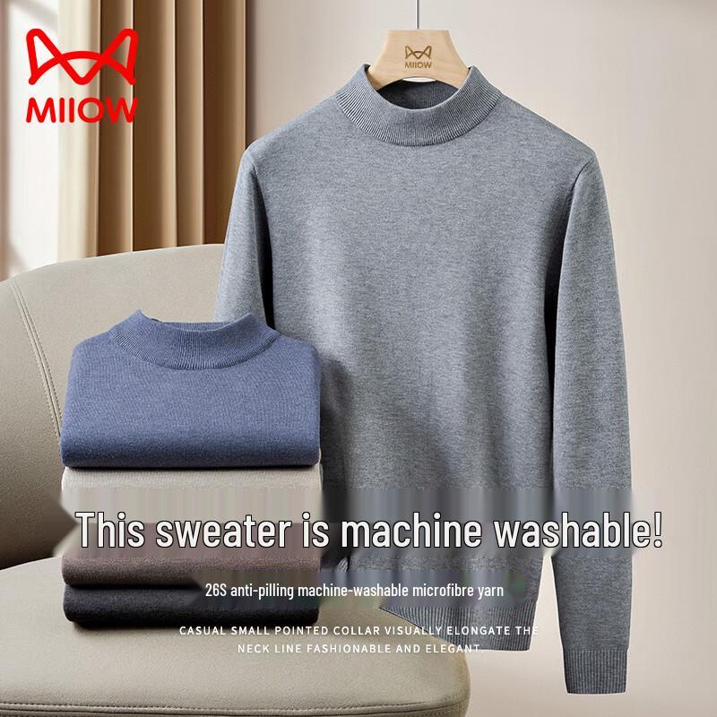 

MaoRen Men s Semi-High Collar Thermal Sweater 2XL