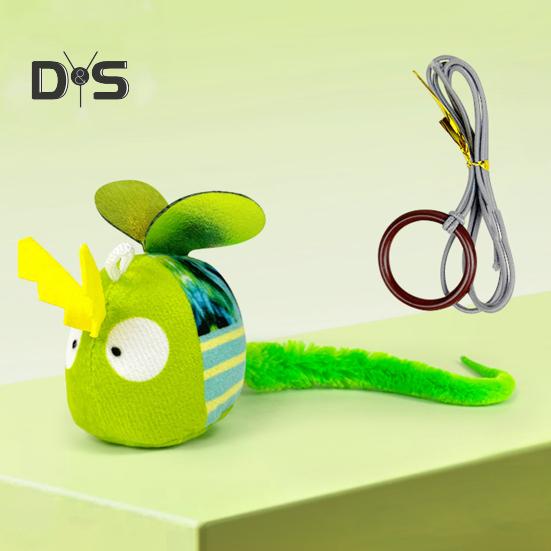 Touch Activated Chirping Insect Cat Toy Hanging Soft Plush Bee Dragonfly with Realistic Sound Interactive Cat Kicker Catnip Toy for Indoor Cats