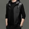 Eleteam Men's Leather Hooded Business Casual Vest YTMMRXF106