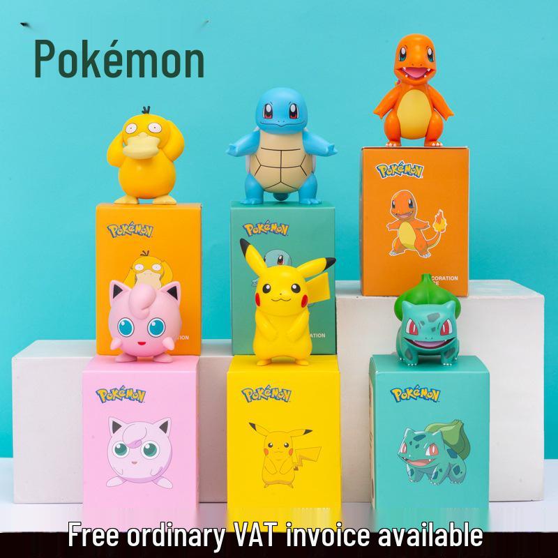 Authentic Pokémon Sleepy Style Blind Box: Pikachu, Psyduck, Charmander, Squirtle Ornaments.