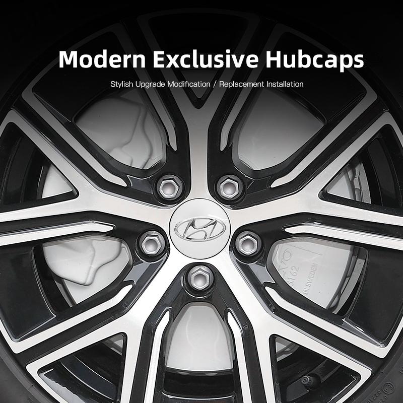4 szt. 60mm Kołpaki Środkowe Felg Samochodowych Pokrywa z Logo Akcesoria Do Hyundai Palisade Bayon Tucson Inster NEXO Creta i30 i20 i10 Grand