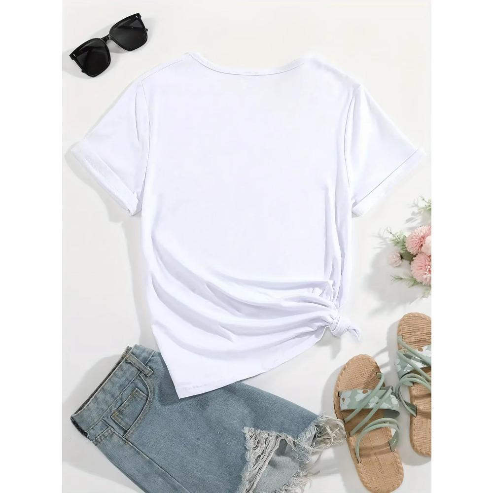 Cute Labubu Design T-shirt With A Classic Labubu Pose Is Suitable For Women's Casual Sportswear, Perfect For All Seasons