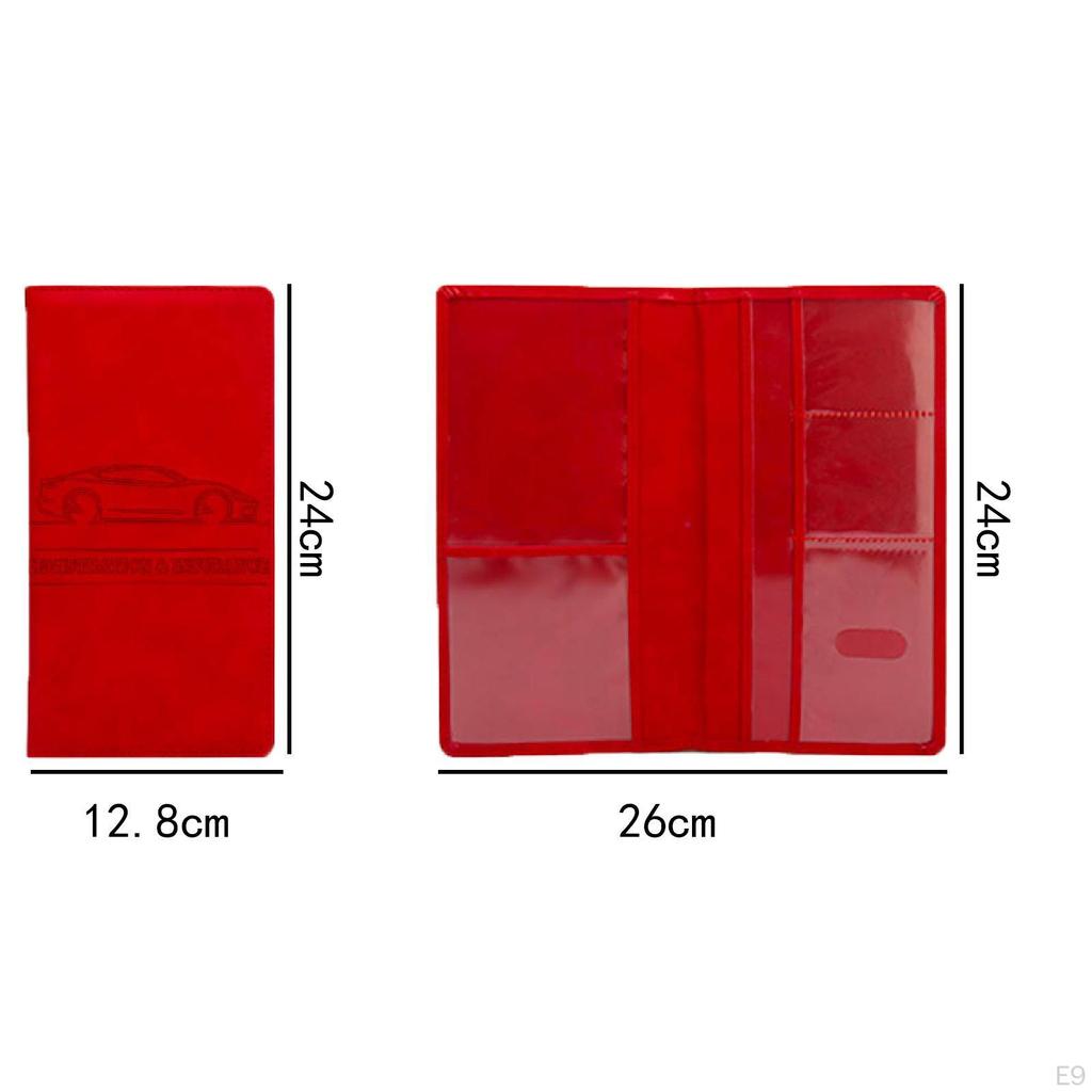 Car Insurance Record Holder, Simple PU Leather Wallet Case for Men And Women, Document Holder