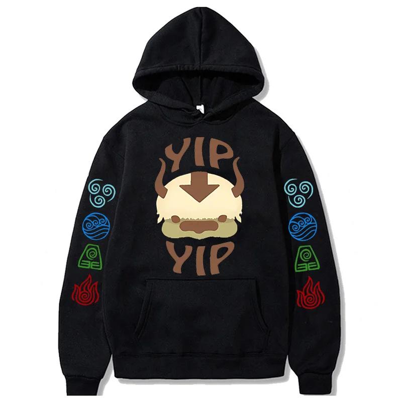 90s Casual Sweatshirts Avatar The Last Airbender Y2k Mens Hoodies Streetwear Hip Hop Harajuku Pullovers Fashion Mange Clothes