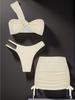 2025 European & American One-Shoulder Bikini Set with Sexy Hollow-Out Design