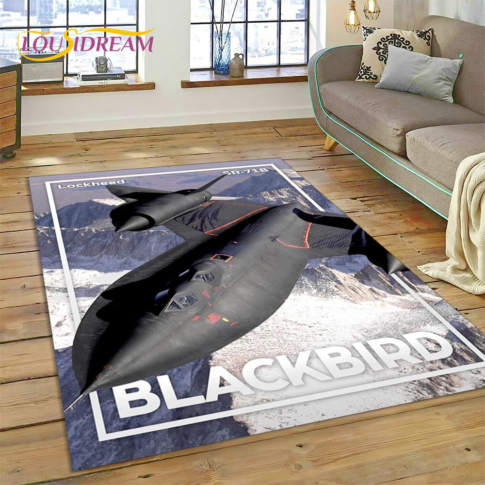 3D Flygvapnets Jaktplan Spitfire Flygplan Matta för Hem Vardagsrum Sovrum Soffa Dörrmatta Dekor, Barnområdesmatta Halkfri Matta