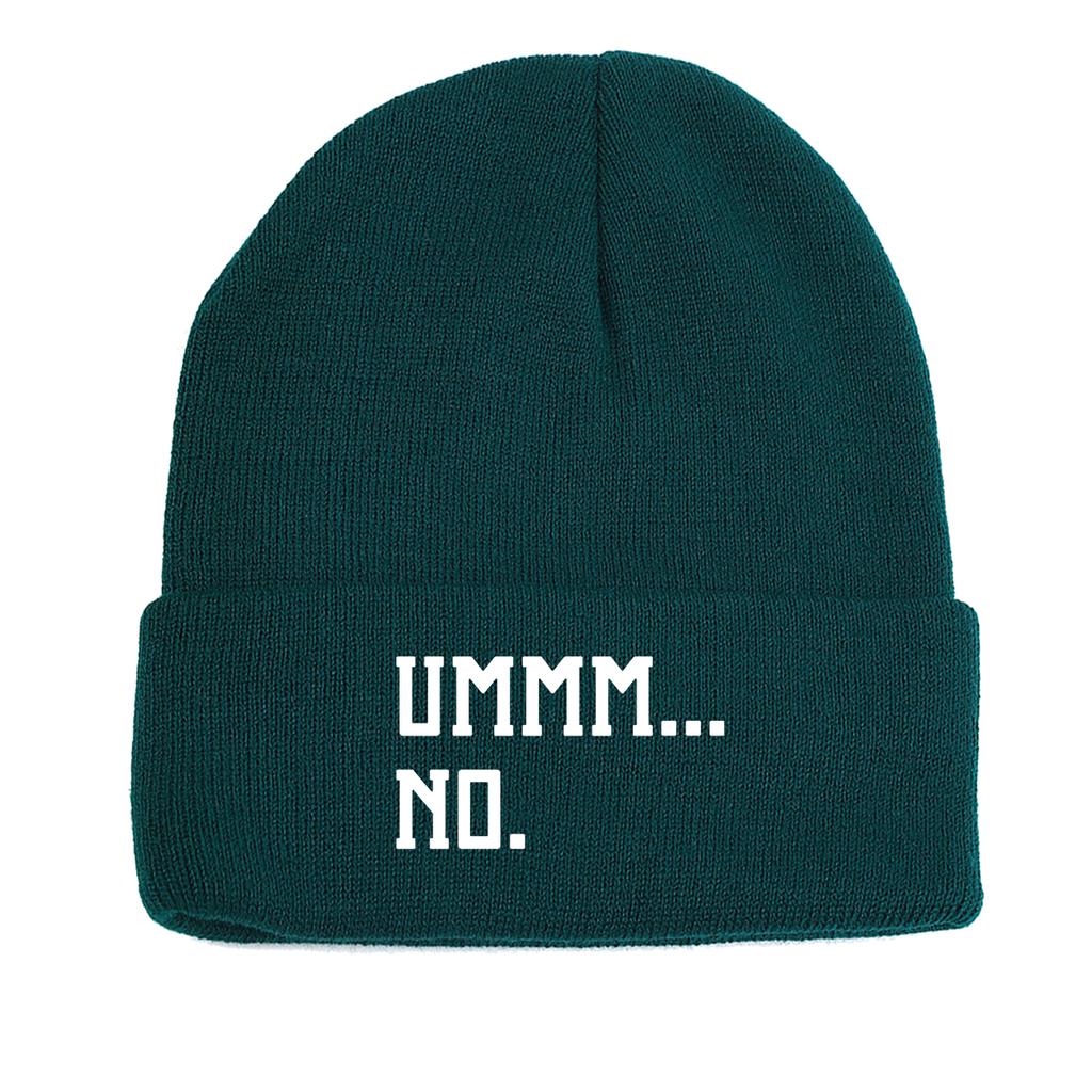 Warm Winter Hats Casual Hat Beanie "UMMM...NO."Print Woman Cap Headwear Soft Knitted Cap Beanie Perfect For Outdoor Sports