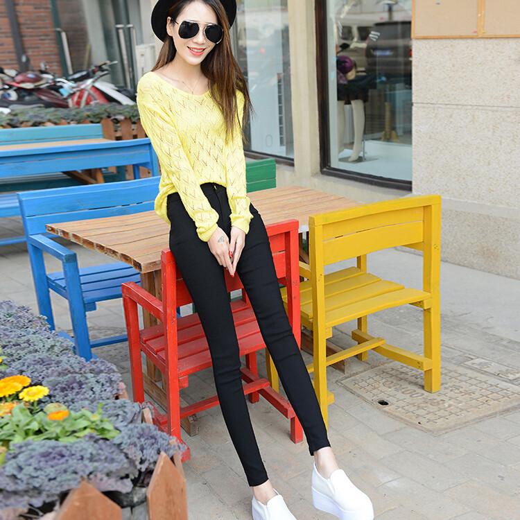 

Брюки с высокой талией Узкие брюки Сексуальные женские брюки-карандаш Брюки с эластичной резинкой на талии 2XL чёрный