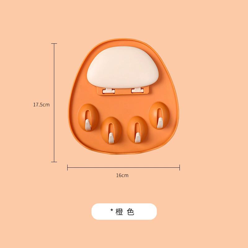 

Kitchen free punching cat claw pot lid rack multifunctional wall-mounted hook storage rack creative soup spoon chopstick rack оранжевый