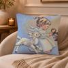 vintage little angel Cushion Cover Anti-dustmite Pillowcase Invisible zipper silky short plush Sofa cushion cover