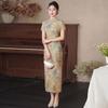 Yellow Daily National Style New Chinese Suzhou Long Cheongsam Improved Young 1011 New Women's Premium Summer