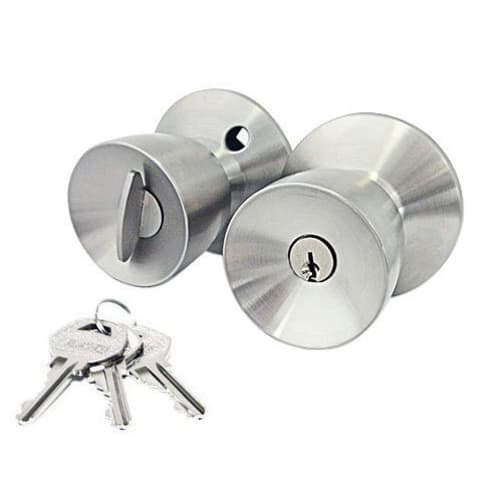ALPHA Replacement Door Knob, 33KN-TRW-32D-1F Type (for TA-F), Silver, Stainless Steel, Key Lock, Door Knob
