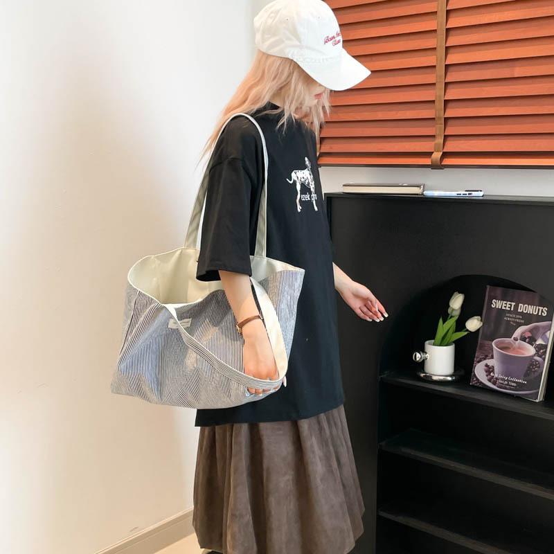 Casual Lazy Wind Underarm Bag Women's Bag  New Large Capacity Canvas Bag Double Shoulder Back One Shoulder Tote Bag