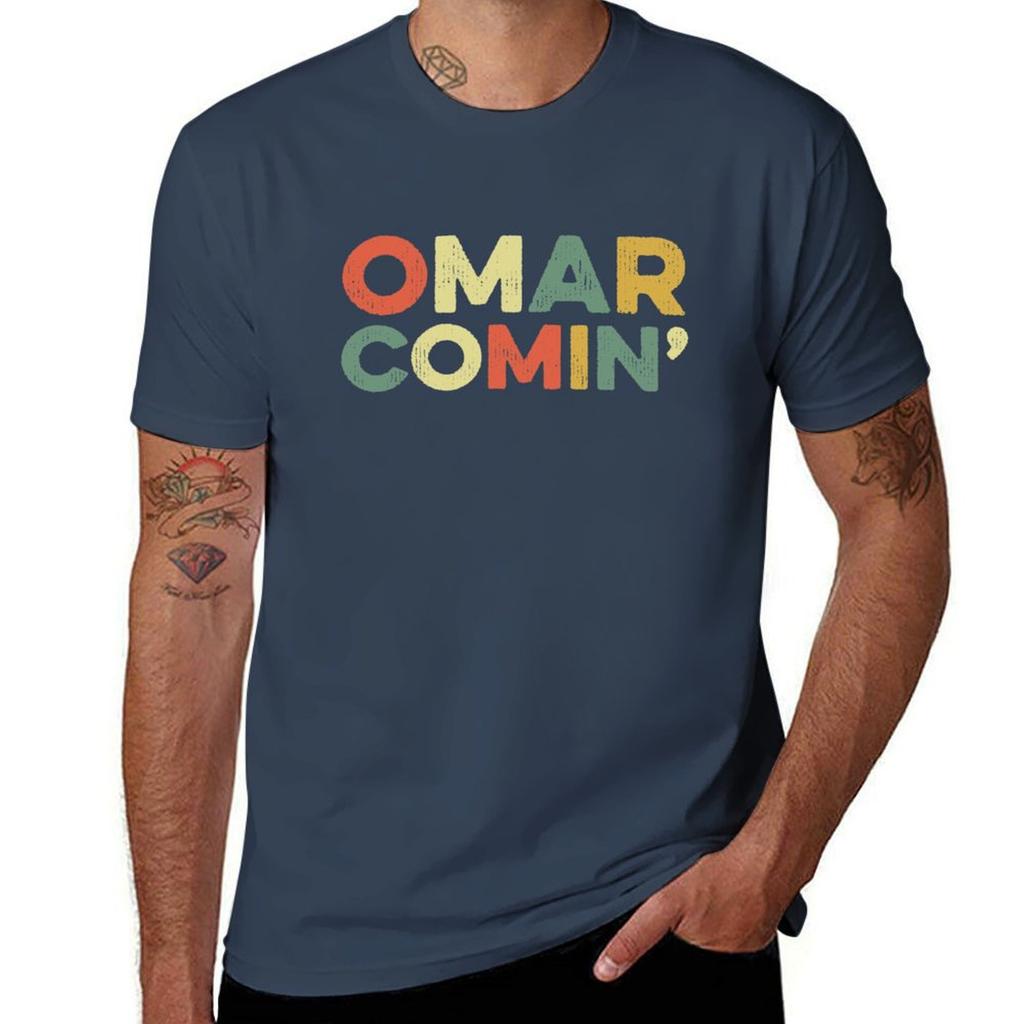 Omar Comin Wire Funny Meme Trending Popular Culture Slang T-shirt Cotton T Shirt Pack T Shirts For Man Slim Fit T-shirt