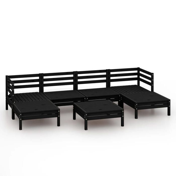 VidaXL Solid Pine Wood Garden Lounge Set 7 Pcs Patio Furniture Outdoor Furniture Garden Furniture Furniture Set 3083343