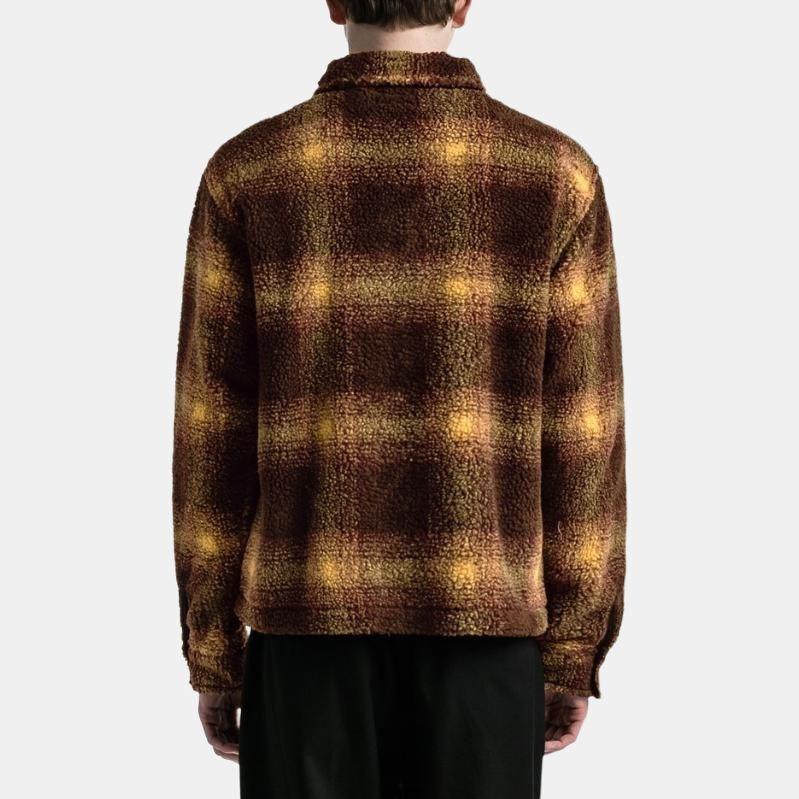 Stussy SS22 Shadow Plaid Sherpa Zip Shirt Unisex 1110224