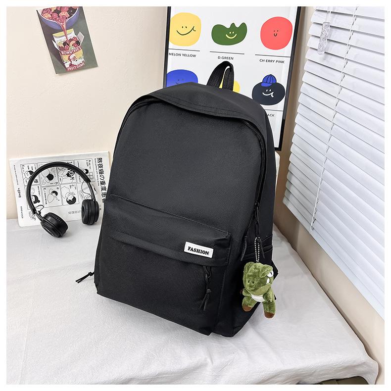 

Множество карманов для мужчин и женщин, универсальный нейлоновый рюкзак большой вместимости для отдыха, простой школьный рюкзак со вставкой и пряжкой, компьютерный рюкзак single package. чёрный