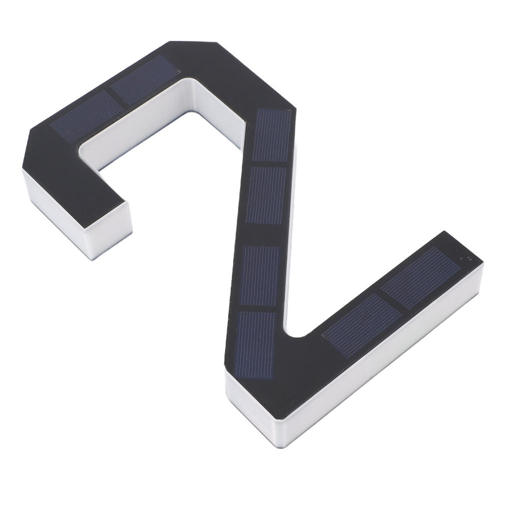 9 Inch Solar LED House Number Water Proof Auto Sensing Outside Address Sign Light Modern Style Black Number 2