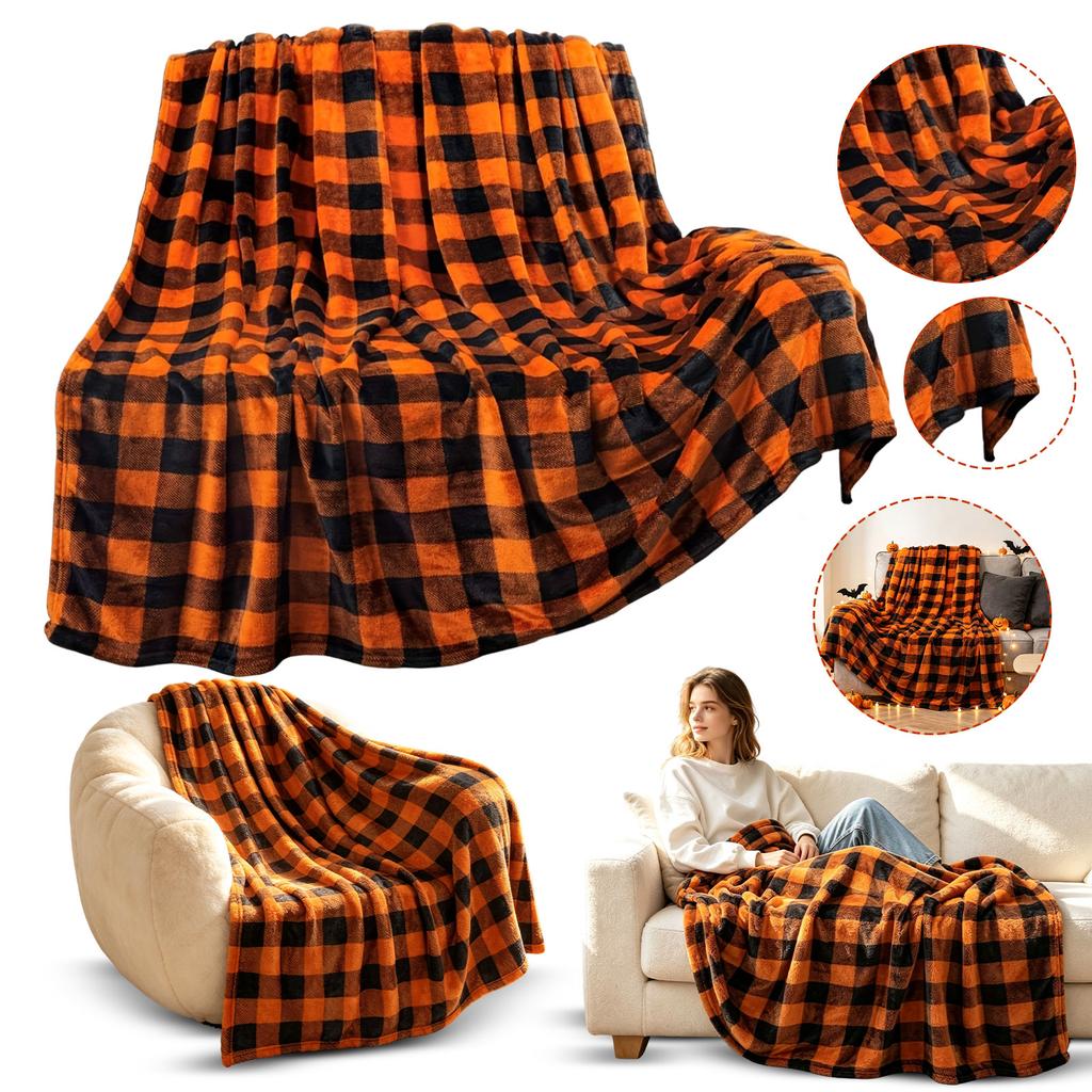Halloween Flannel Blanket for Couch Bedroom Decor Soft Throw Blanket