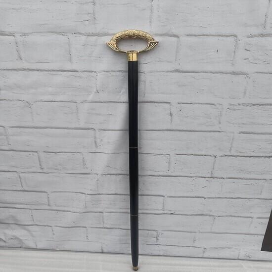 Designová vycházková hůl Dřevěná vycházková hůl Stříbrná Mosazná rukojeť Knoflík Dárek