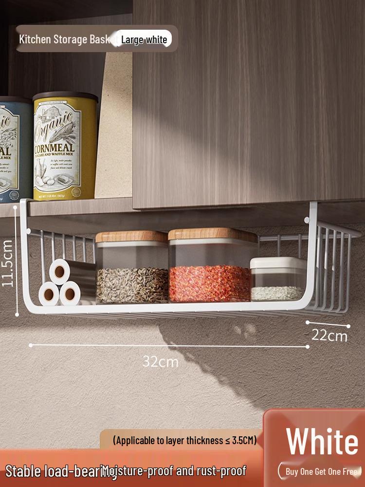 Layered Hanging Kitchen Storage Basket for Dormitory and Under Cabinet Use