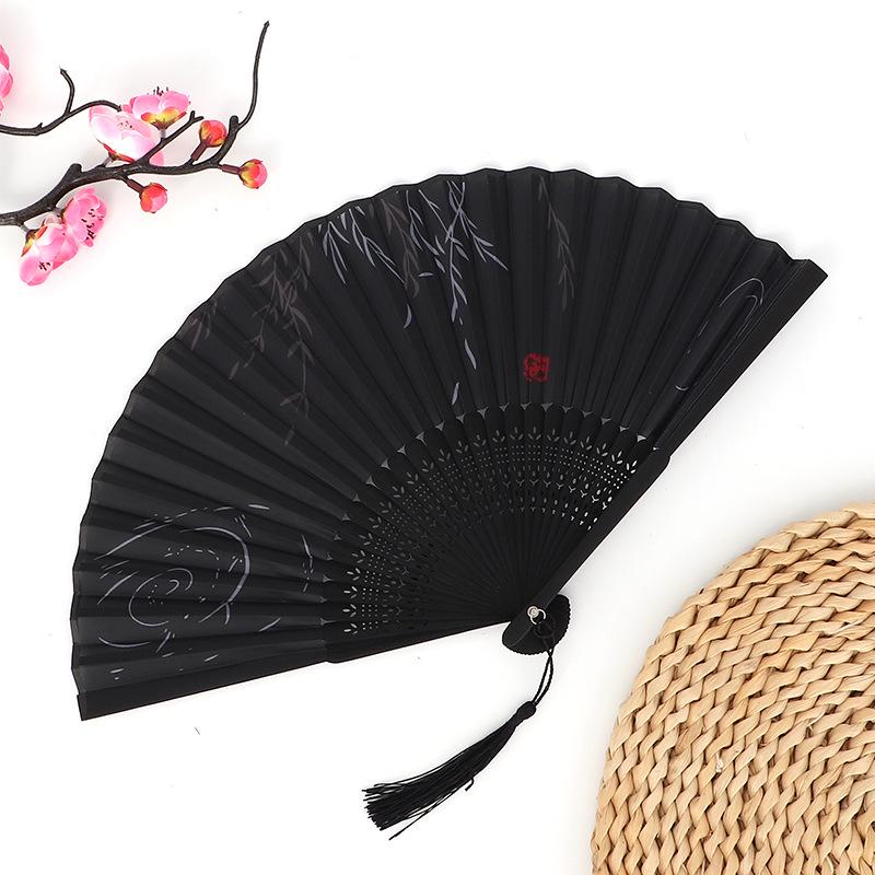 Hanfu skládací vějíř pro ženy inspirovaný japonským a čínským stylem – Scénický tanec bambusový styl