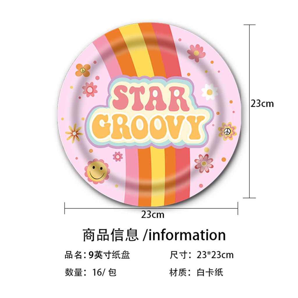 Hippie Girl Themed Party Cutlery Paper Plates Tissue Birthday Supplies Hippie Disposable Birthday Party Set