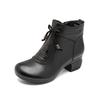 Chunk-heeled Shoes, Ankle Boots, Women's Shoes, Autumn and Winter Round-toed, Retro Soft-soled, Versatile Boots