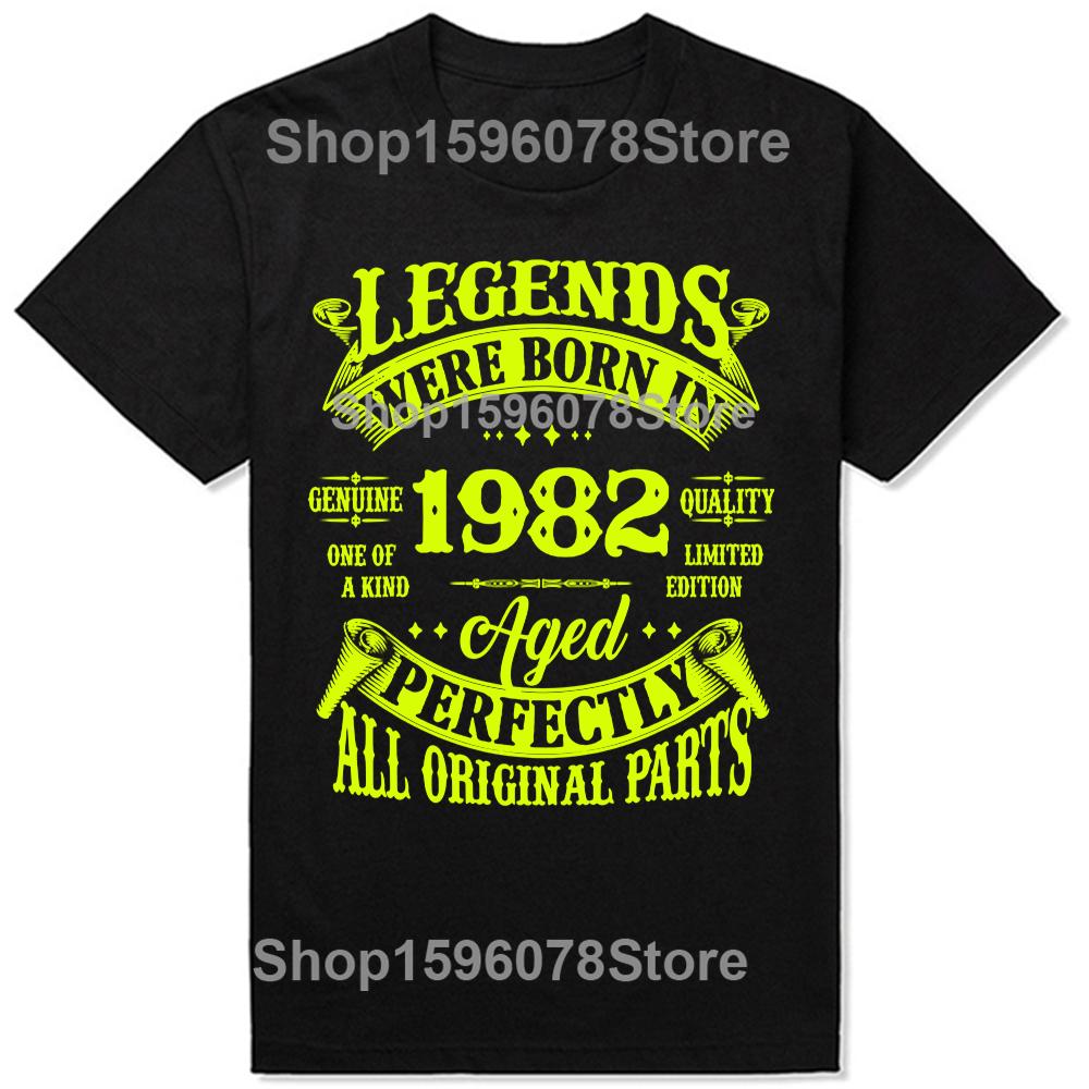 43th Birthday Vintage Legends Born In 1982 43 Years Old T Shirt Cotton Euro Size ONeck Daily Casual Oversized Unisex Tees