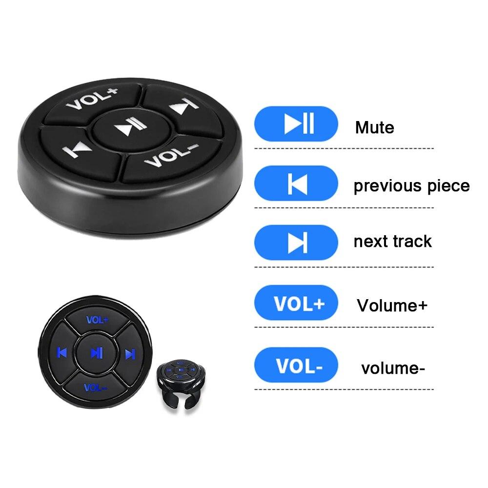 Schwarz Bluetooth Media Taste Fernbedienung Auto Motorrad Fahrrad Lenkrad MP3 Musik Spielen Für IOS Android Telefon Tablet