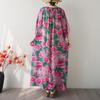 Manga curta Tamanho Plus Algodão floral vintage novidade em vestidos para mulheres casual solto maxi longo vestido de verão