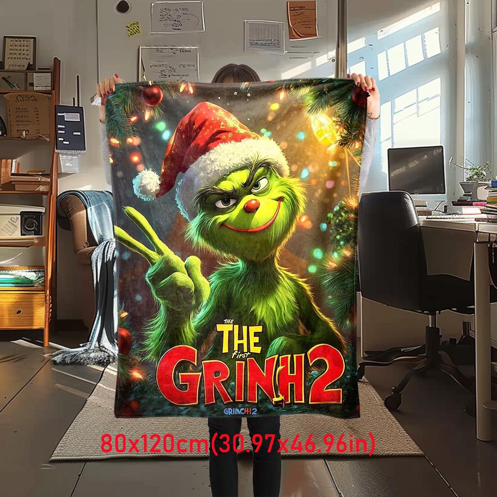 Christmas Gift Comedy Movie How the Grinch Stole Christmas blanket home warming, four season bed decoration sofa cover flannel throwing blanket K15